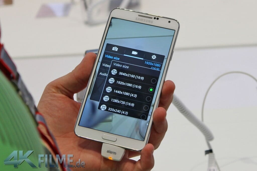 Galaxy Note 3 Frontansicht 4K Videofunktion