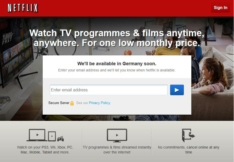 Netflix startet in Deutschland