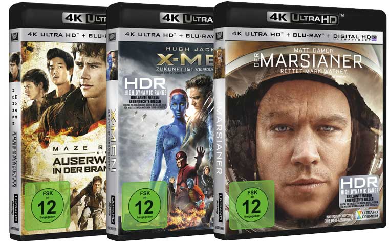 Die deutschen 4K Blu-ray Cover