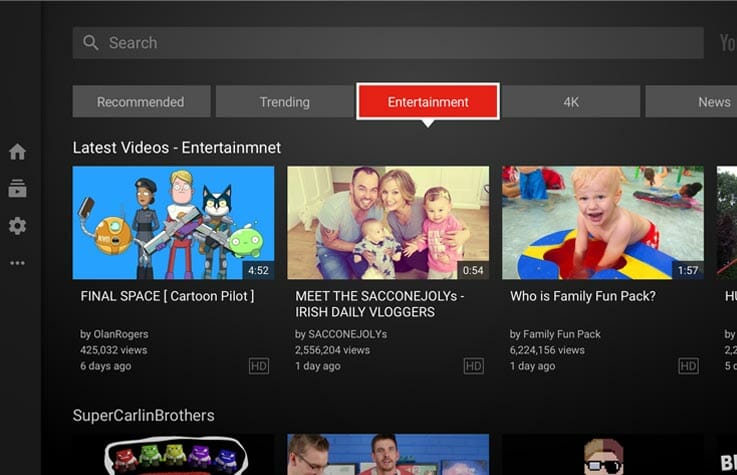 Die Youtube App auf 4K Fernseher Set-Top-Boxen usw. erhält ein großes Update