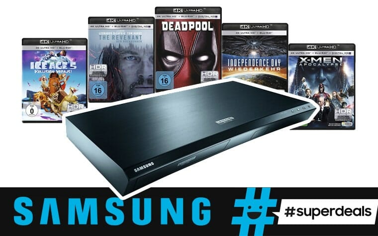 Samsung #Superdeals. 5 UHD Filme gratis beim Kauf eines 4K Blu-ray Players UBD-K8500