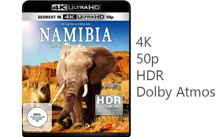 Namibia 4K Blu-ray mit HDR, 50p und Dolby Atmos