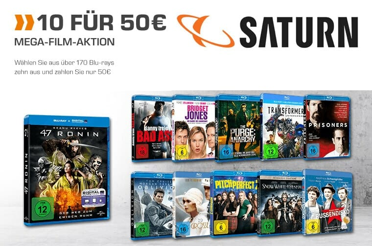 10 Blu-rays für 50 Euro Aktion