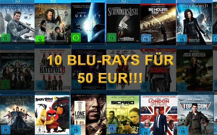 10 Blu-rays für 50 Euro