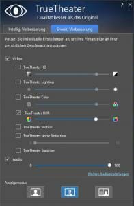 Bildeinstellungen verändern und optimierten mit TrueTheater