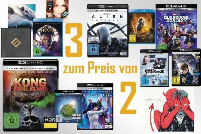 Bis zu 33% sparen! 3 CDs, DVDs, Blu-rays, 4K Blu-rays oder Schallplatten zum Preis von 2