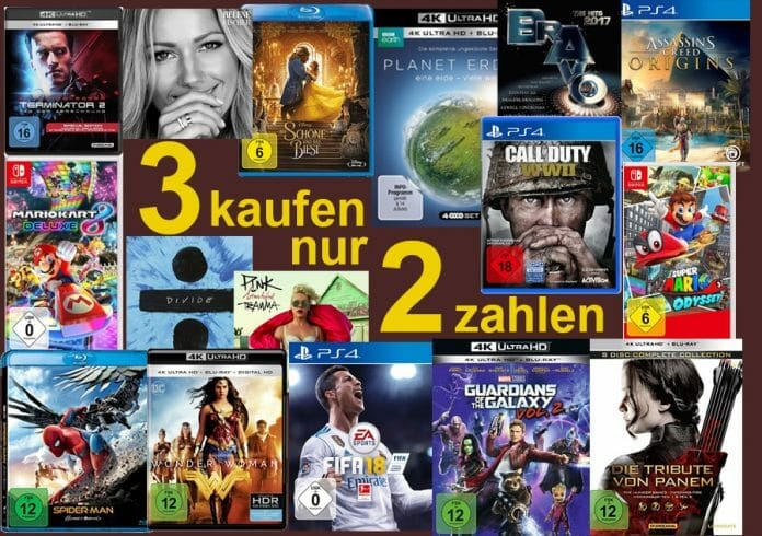 3 Kaufen 2 Zahlen auf über 120.000 lieferbare CDs, DVDs, Vinyl, Blu-rays, UHD Blu-rays und Video Games