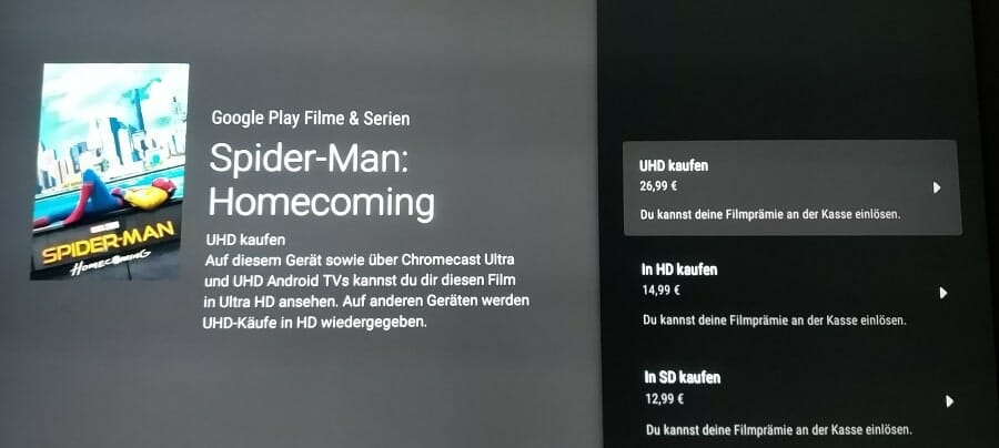 Die 4K Filme auf Google Play Filme & Serien sind doch recht teuer und ohne HDR