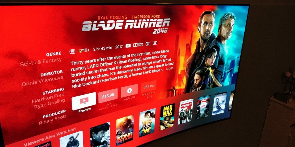 Blade Runner 2049 auf Apple iTunes in 4K & Dolby Vision. Bildquelle: @webbywonders