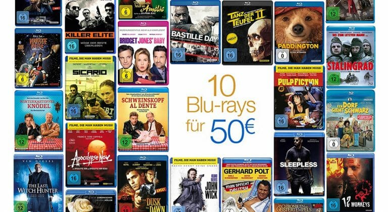 „10 BLU-RAYs für 50 EUR“ Aktion auf Amazon.de