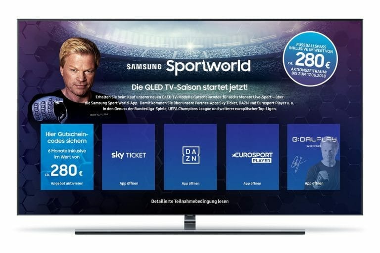 Samsung versüßt die WM: Neue Sportworld App 6 Monate gratis für QLED-Käufer