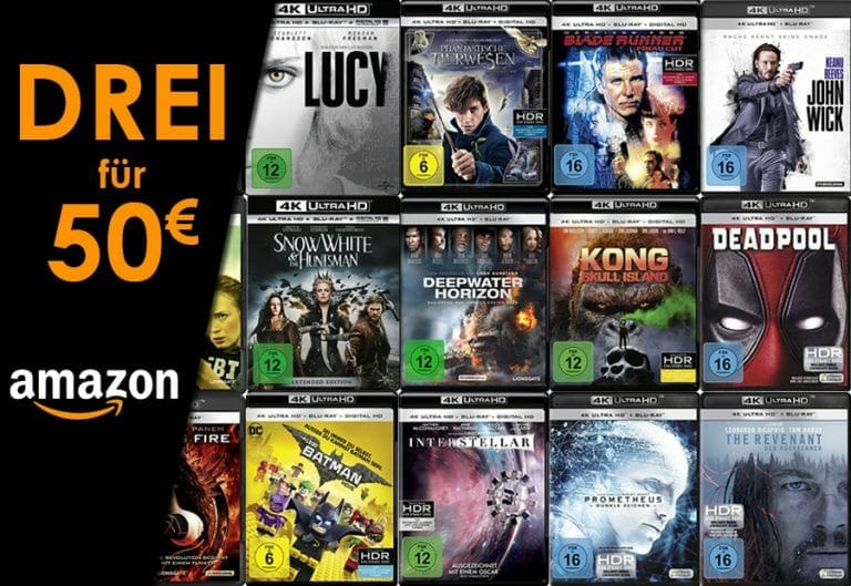 Amazon erweitert „3 für 50€“-Aktion auf 4K Blu-rays