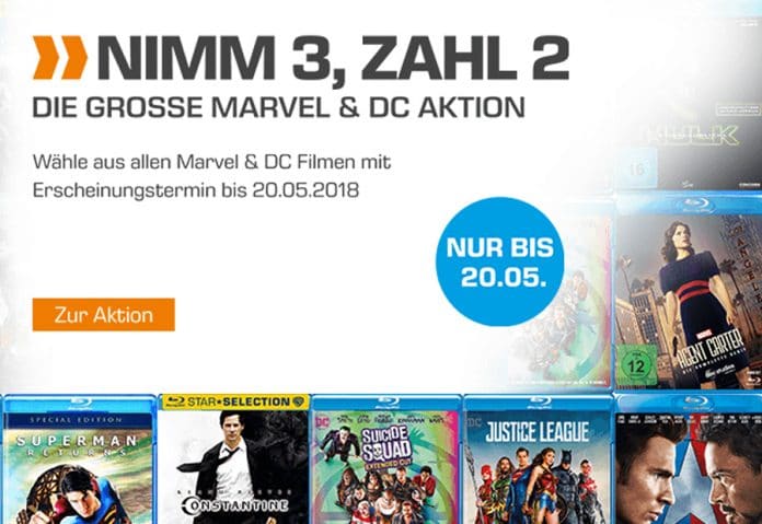 Saturn startet seine große Nimm 3 - Zahl 2 Aktion auf Filme & Serien von DC Comics und Marvel