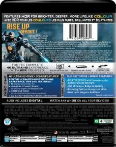 Die Rückseite der niederländischen 4K Blu-ray von "Pacific Rim: Uprising"