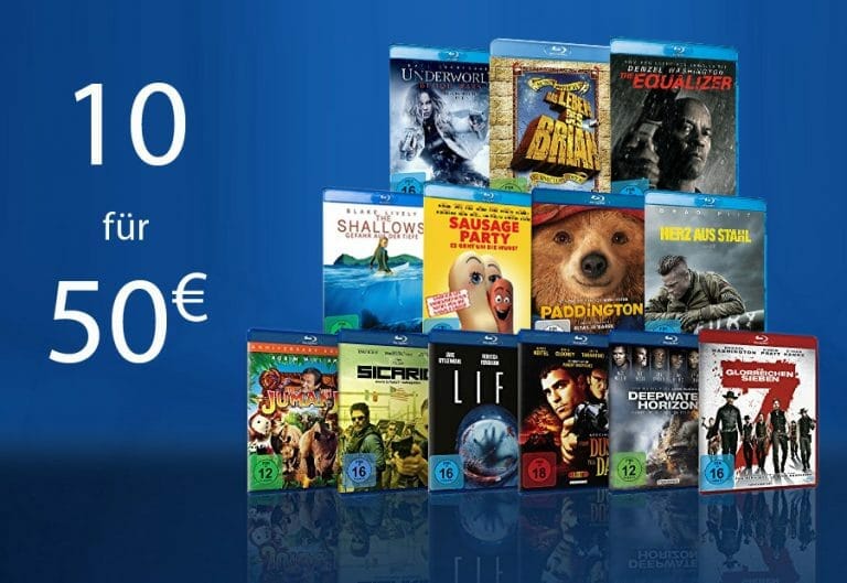 „10 BLU-RAYS für 50 EURO“-Aktion auf Amazon.de (bis 06. Mai)