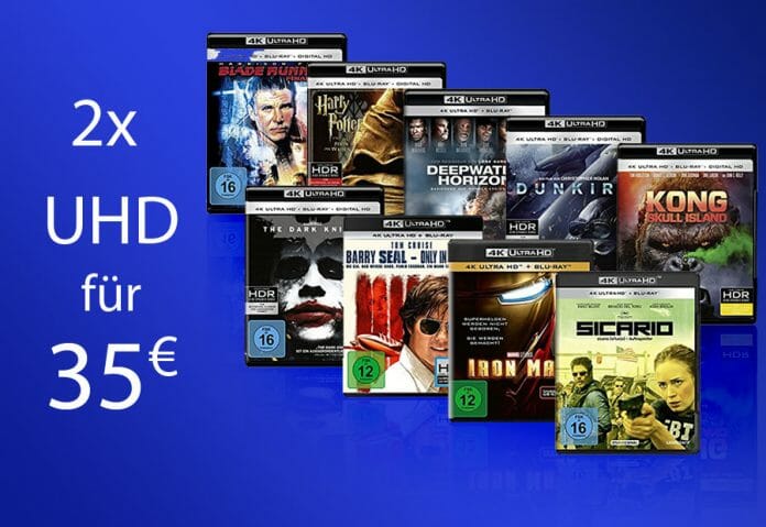 Zwei 4K UHD Blu-rays zum Preis von 35 Euro - Wählt aus über 160 Titeln