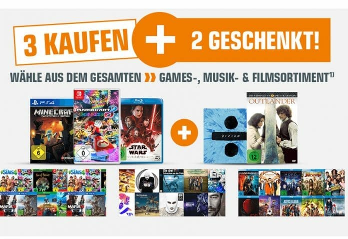 Bis zu 40% auf 4K Blu-rays, Blu-rays, Serien, Games und Musik sparen - Fünf Artikel kaufen und die günstigsten zwei geschenkt bekommen!