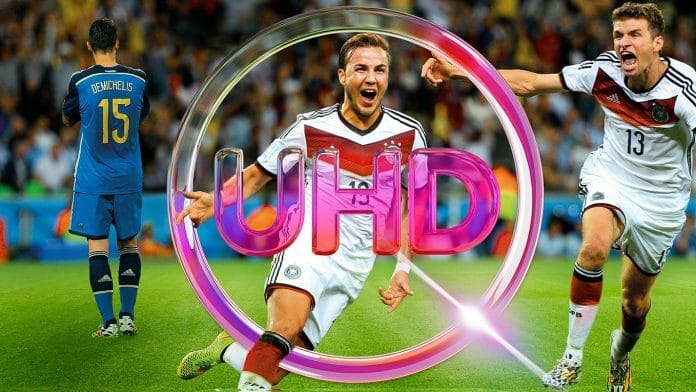 Die Fußball WM in 4K Ultra HD ist das vorläufige Highlight und kann mit jedem Sky Paket verfolgt werden (inkl. Sky Q Receiver) // Bildquelle: Sky.de