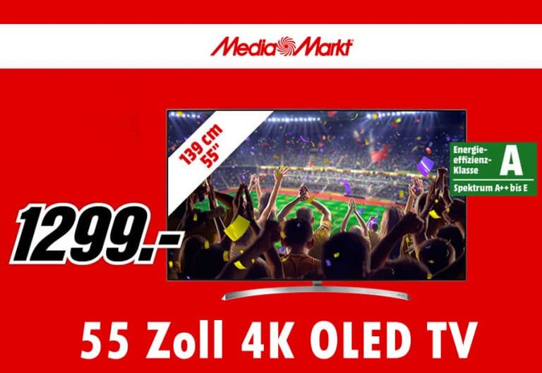 55 Zoll 4K OLED TV zum Bestpreis von 1.299 Euro (Mediamarkt.de)