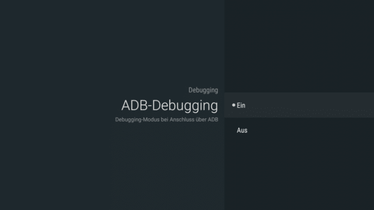 Fire TV-Aktivierung der ADB-Debugging Funktion