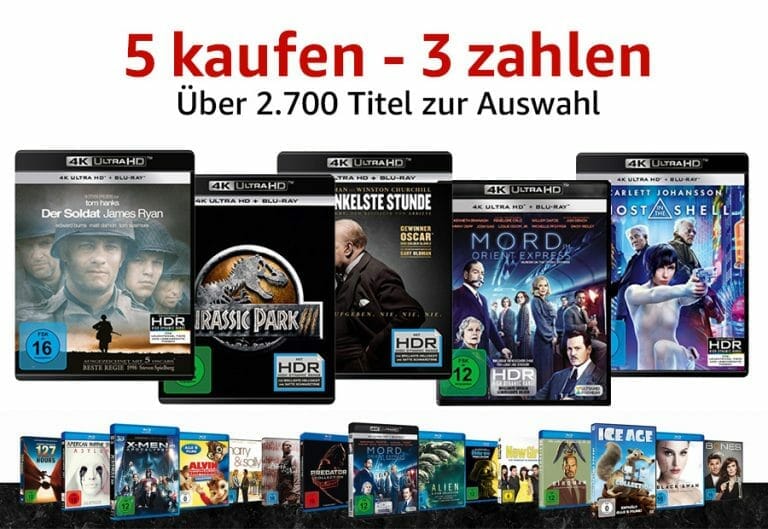 „5 kaufen 3 zahlen“ – Über 2.700 Titel: 4K Blu-rays, Box-Sets, Serien & mehr