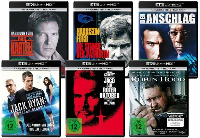 Sechs neue 4K Blu-rays von Paramount & Universal: Jack Ryan & Robin Hood
