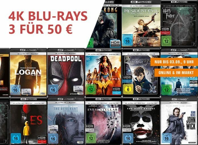 Drei 4K Blu-rays für 50 Euro!