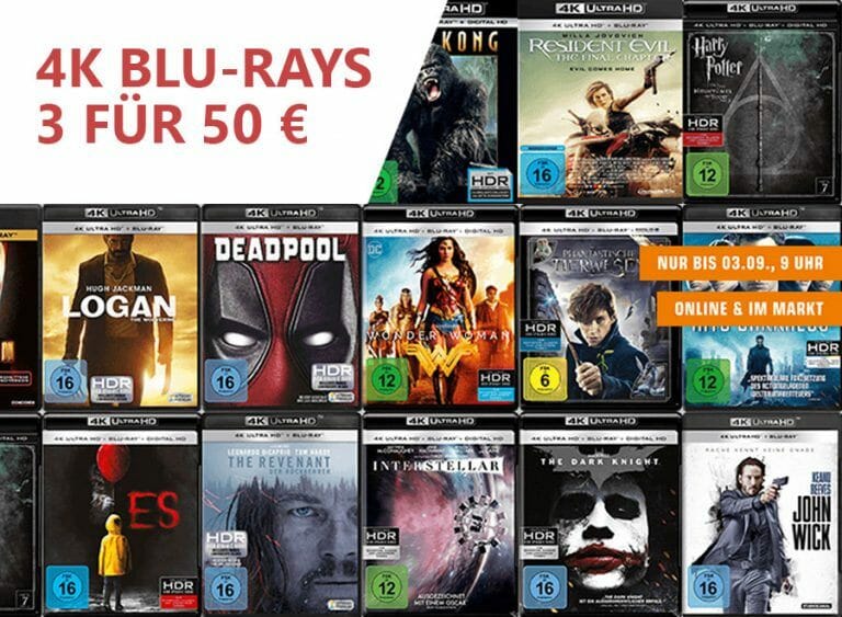 „3 für 50 Euro“-Aktion auf 4K UHD Blu-rays