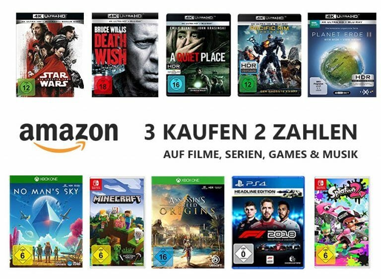 Amazon kopiert Saturn-Aktion: 3-für-2 auf Filme, Serien & Video Games