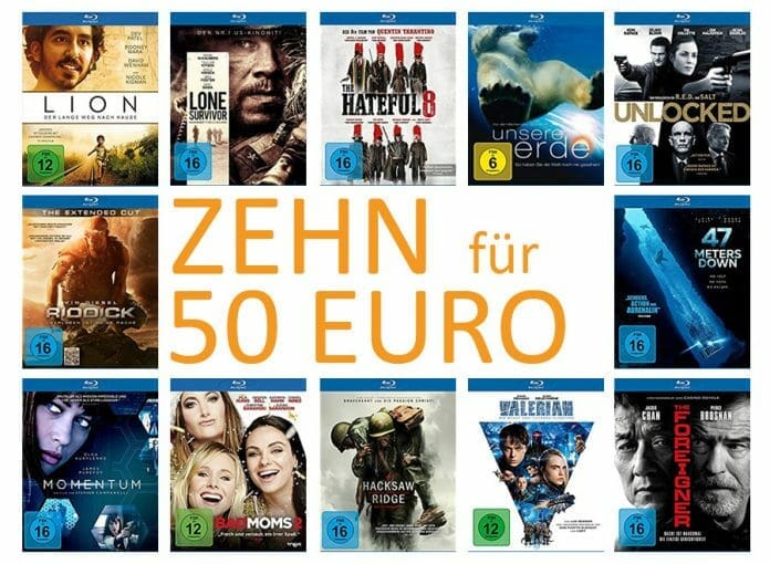 Perfekt um die Löcher in der heimischen Filmsammlung zu stopfen: Zehn Blu-rays für 50 Euro!