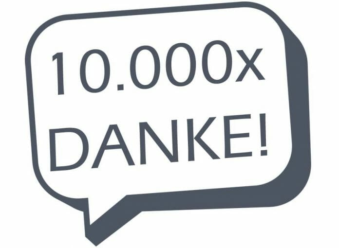 10.000x Danke an unsere Leser und Kommentatoren!