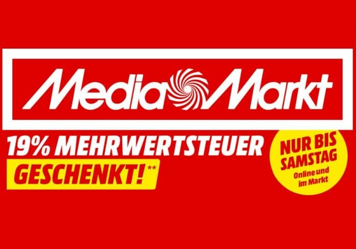 19% Mehrwertsteuer geschenkt auf alle lieferbaren MediaMarkt Produkte!