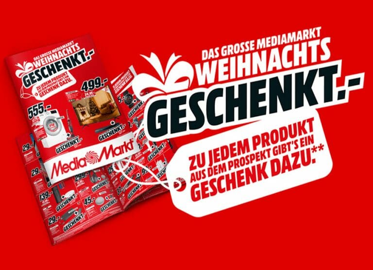 „Weihnachts Geschenkt“-Aktion im neuen MediaMarkt-Prospekt (Gratis Geschenke)