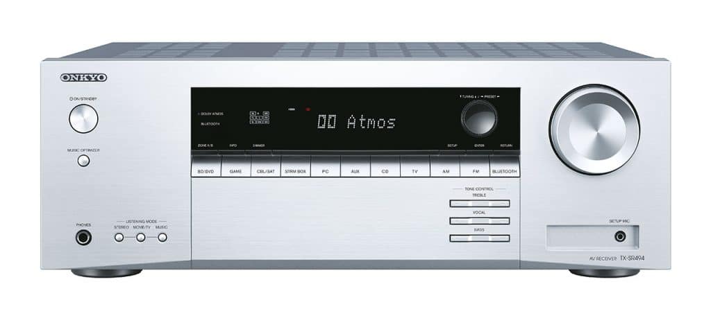 Den Onkyo TX-SR494 gibt es auch in einer silbernen Variante