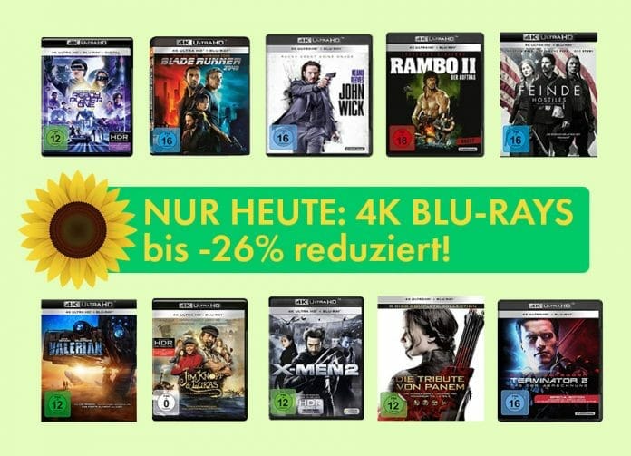 NUR HEUTE! Satt sparen auf 4K UHD Blu-rays