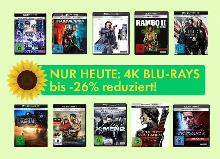 NUR HEUTE: 4K UHD Blu-rays zum Teil drastisch reduziert!