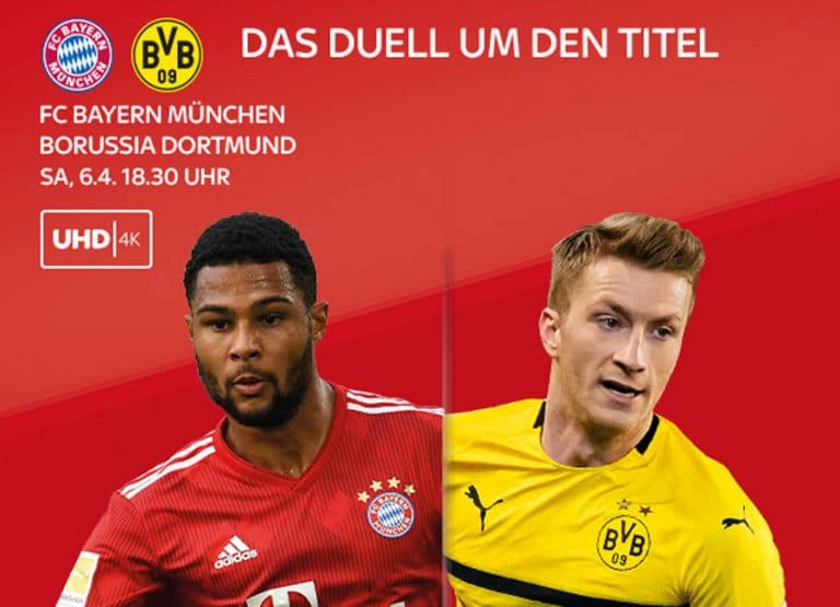 Sky zeigt Titelduell FC Bayern München gegen Borussia Dortmund in 4K UHD