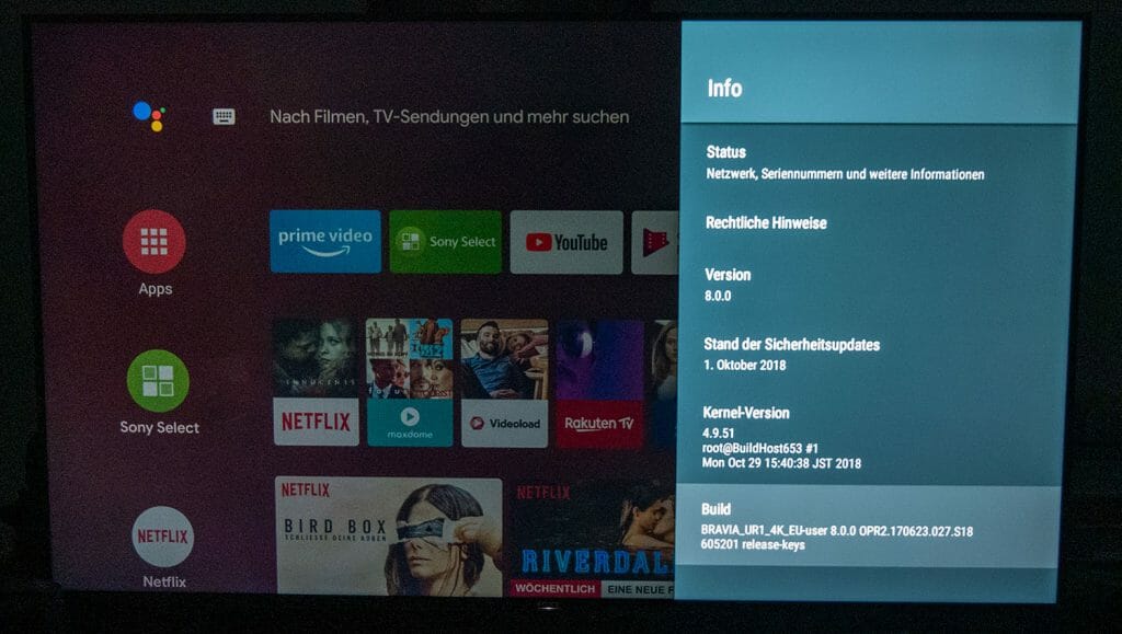 Getestet wurde mit der aktuellsten Firmware für den ZF9 Android TV