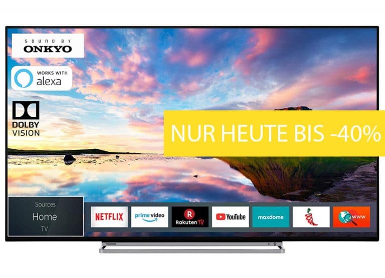 NUR HEUTE: Toshiba UHD-Fernseher mit Dolby Vision bis zu 40% reduziert – ab 299 Euro!
