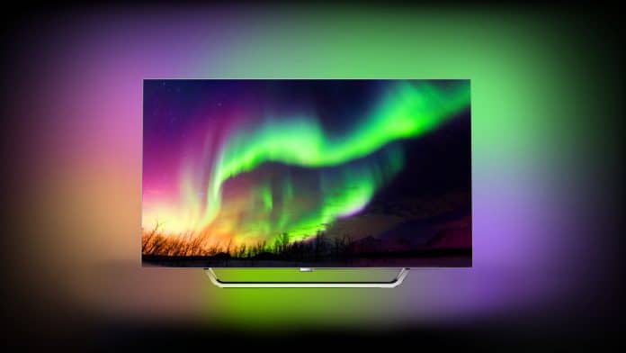 Mockup des 65OLED984 mit 4-seitigem Ambilight