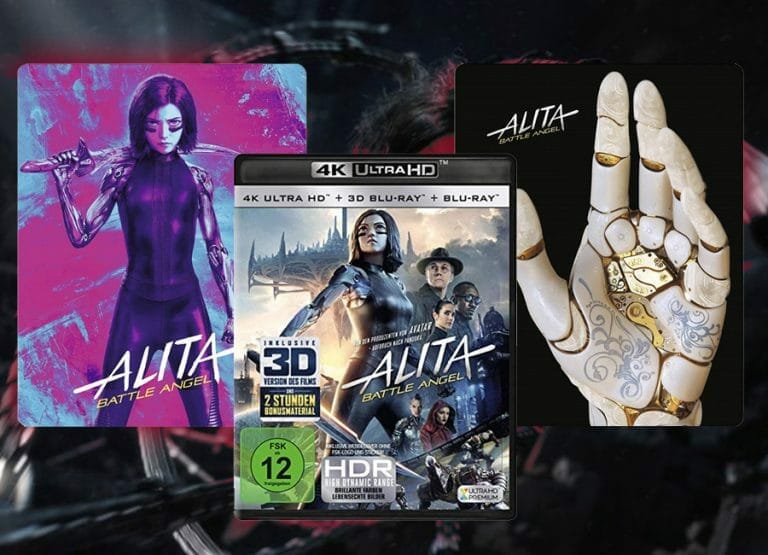 Drei Engel auf 4K Blu-ray: Zwei Steelbooks und ein Amaray für „Alita: Battle Angel“