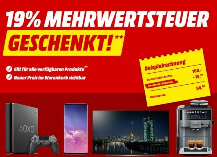 19 Prozent Mehrwertsteuer geschenkt! Nur bis Samstag auf MediaMarkt.de