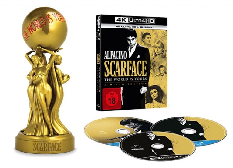 Scarface erscheint als limitierte 4K Blu-ray inkl. „The World Is Yours“ Statue (UPDATE)