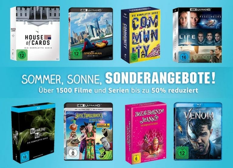 Über 1.500 DVDs, Blu-rays und 4K Ultra HD Discs bis zu 50% reduziert