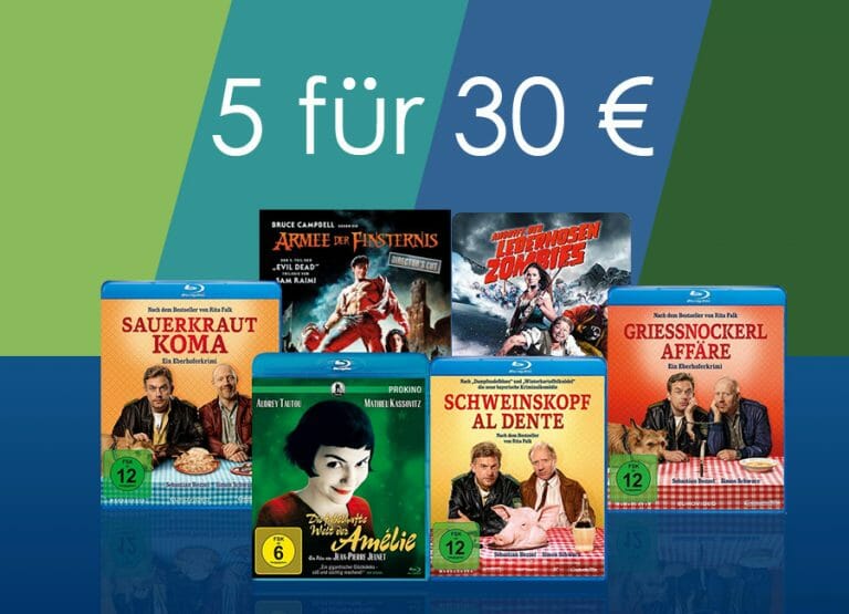 Fünf Blu-rays für nur 30 Euro – Wählt aus über 300 Titeln!