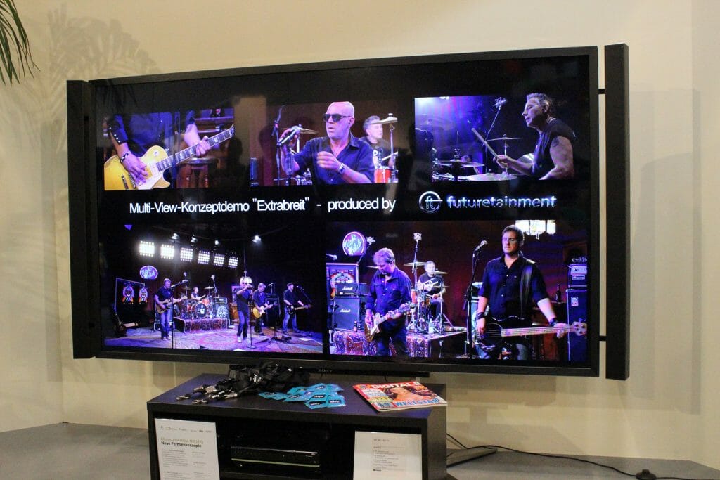 Aufgenommene Live Musik auf einem 4K Fernseher von Sony