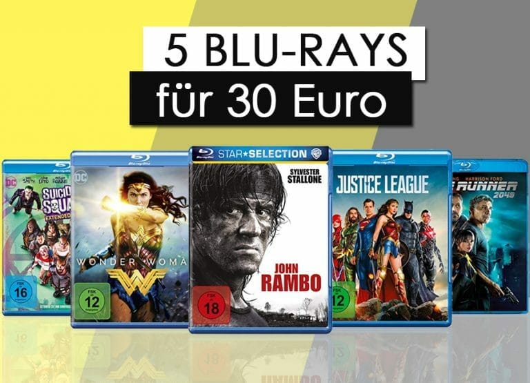 5 Blu-rays für 30 Euro: Wählt aus über 1500 Titeln!
