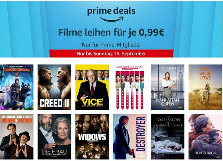 Nur bis Sonntag: Ausgewählte Filme für nur 99 Cent leihen (Prime Deals)
