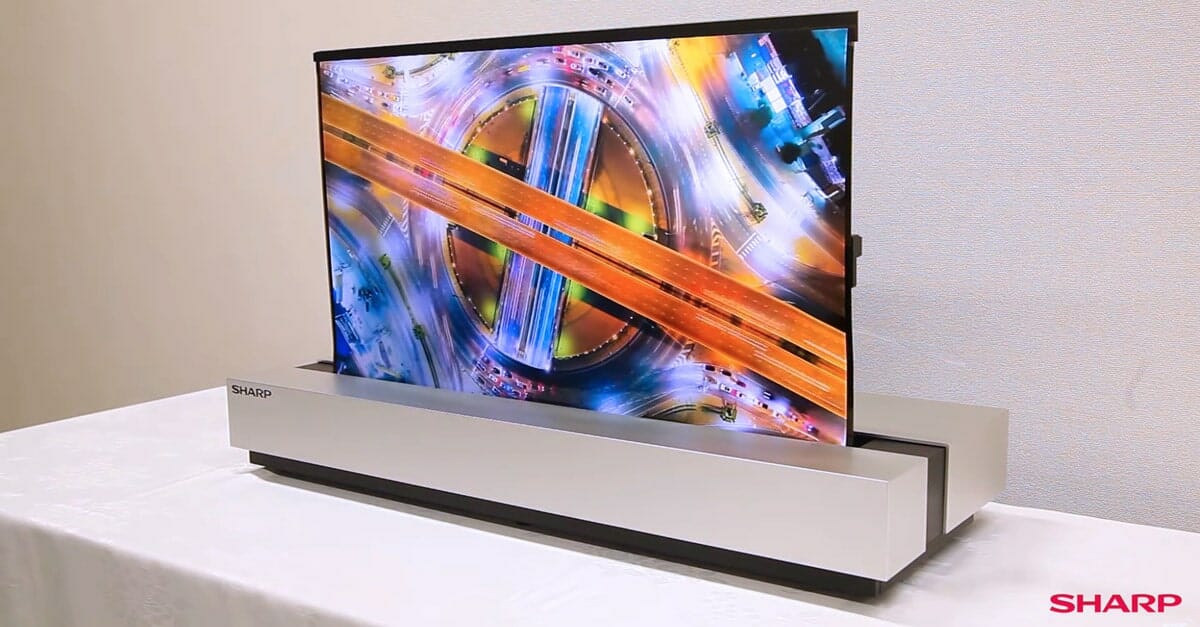 Sharp zeigt Prototyp eines aufrollbaren 4K OLED Displays mit 30 Zoll
