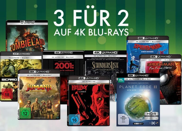 3-für-2 Aktion auf über 260 Ultra HD Blu-rays! Bis zu 33% sparen!
